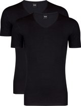 2-pack: Hugo Boss stretch T-shirts Slim Fit - V-hals - zwart -  Maat XL