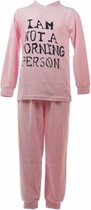 Lunatex velours meisjes peuterpyjama Morning person  - 104  - Blauw