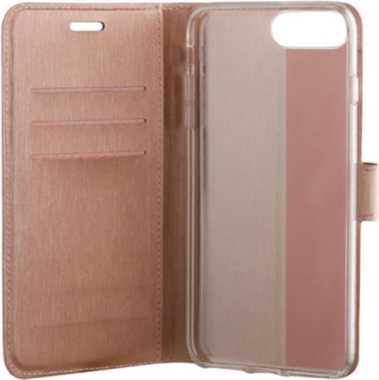 BeHello iPhone 8 Plus  7 Plus  6s Plus  6 Plus Hoesje - Gel Wallet Case Met Ruimte Voor 3 Pasjes Roze