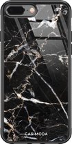 iPhone 8 Plus/7 Plus hoesje glass - Marmer zwart | Apple iPhone 8 Plus case | Hardcase backcover zwart