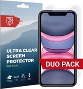 Rosso Screen Protector Ultra Clear Duo Pack Geschikt voor Apple iPhone 11 | TPU Folie | Case Friendly | 2 Stuks