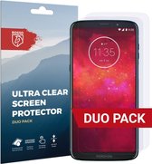 Rosso Screen Protector Ultra Clear Duo Pack Geschikt voor Motorola Moto Z3 Play | TPU Folie | Case Friendly | 2 Stuks