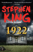 Boekomslag van '1922' door Stephen King met een spookhuis en de tekst 'STEPHEN KING 1922'.