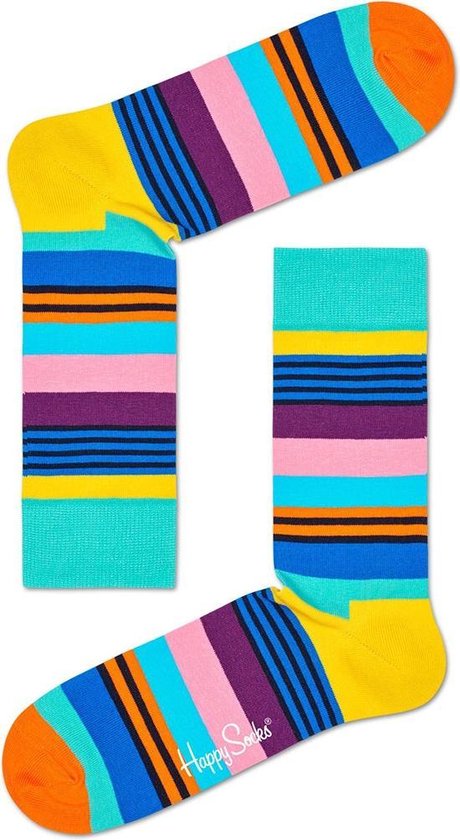 Happy Socks Multi Stripe Sokken, Turquoise - Maat 36-40