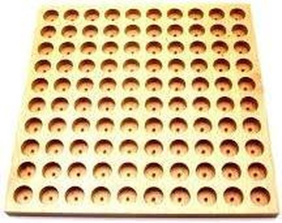 Pennenbord hout- klein bord 13,5 x 13,5 cm voor 100 pennen van 7 mm Ø |  bol.com