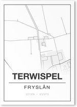 Poster/plattegrond TERWISPEL - 30x40cm