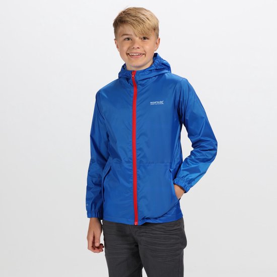 Regatta - Kids Pack It III Opvouwbaar Kinder Regenjack - Blauw - Maat 152