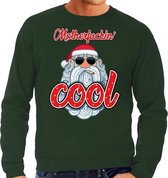 Grote maten foute Kersttrui / sweater -  Stoere kerstman - motherfucking cool - groen voor heren - kerstkleding / kerst outfit 3XL (58)