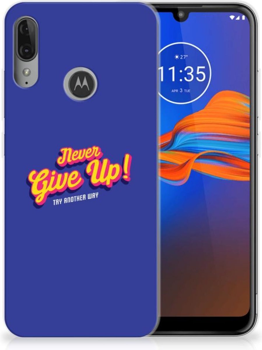 Motorola Moto E6 Plus Siliconen hoesje met naam Never Give Up