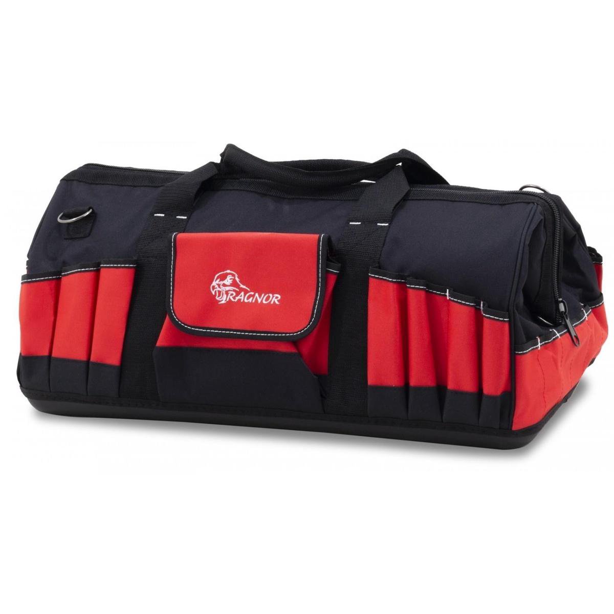 Gereedschapstas OKS-010 – Draagkracht 40 kg | Lichtgewicht (3,2 kg), Verstevigd & Schokbestendig | Handvat & Heavy-Duty Schouderriem | Slim Organisatiesysteem met Elastieken, Zaag- & Bithouder