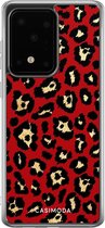 Samsung S20 Ultra hoesje siliconen - Luipaard rood | Samsung Galaxy S20 Ultra case | multi | TPU backcover transparant