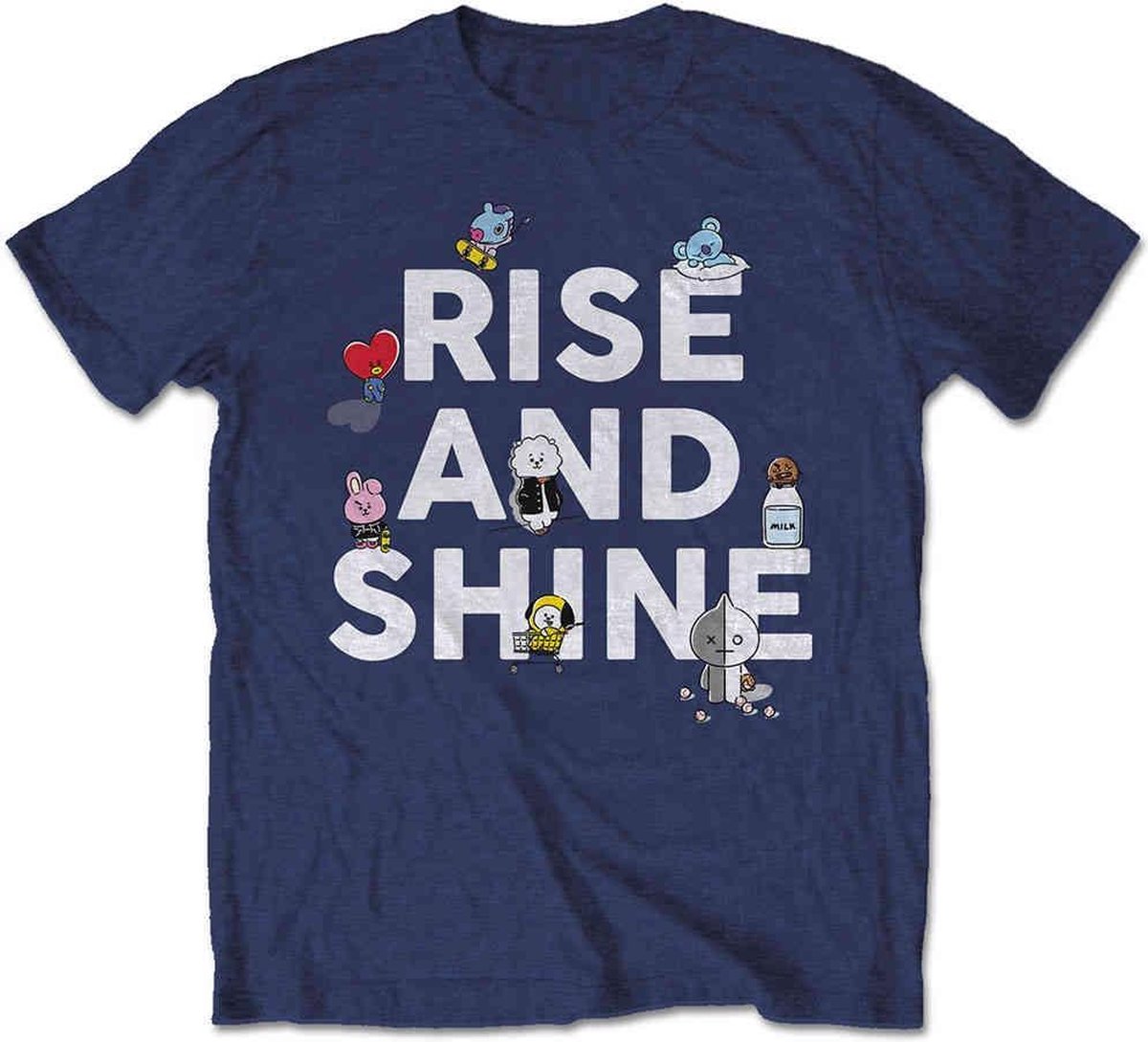 BT21 - Rise And Shine Heren T-shirt - S - Blauw