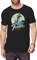 Fender - Surfer Heren Tshirt - L - Zwart