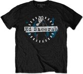 Ed Sheeran - Dashed Stage Photo Heren T-shirt - M - Zwart