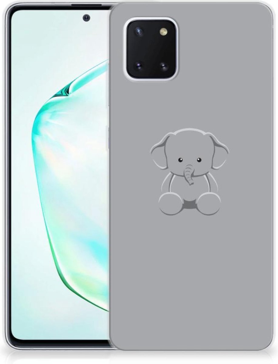 Samsung Galaxy Note 10 Lite Telefoonhoesje met Naam Grijs Baby Olifant