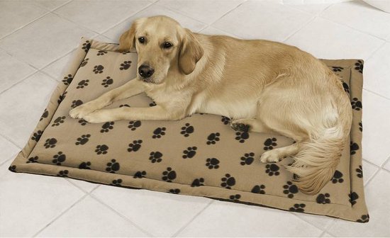 Wenko, multifunctioneel dierendeken, beige met potenpatroon, 75 x 120cm