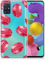 Geschikt voor Samsung Galaxy A51 Siliconen Case Pink Macarons