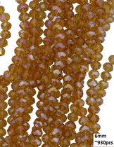 Dielay - Facet Geslepen Glaskralen - DIY Sieraden - 6 mm - Set van 930 Stuks - Shiny Bruin