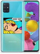 Silicone Back Cover Geschikt voor Samsung Galaxy A51 Popart Oh Yes