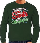 Foute Kersttrui / sweater - Im the reason why Santa has a naughty list - groen voor heren - kerstkleding / kerst outfit S (48)