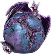 Boutique Trukado - Figurine Dragon Crevice Keeper Geode (violet) - LED à changement de couleur - (hxlxp) environ 10,3 cm x 10,2 cm x 8,5 cm