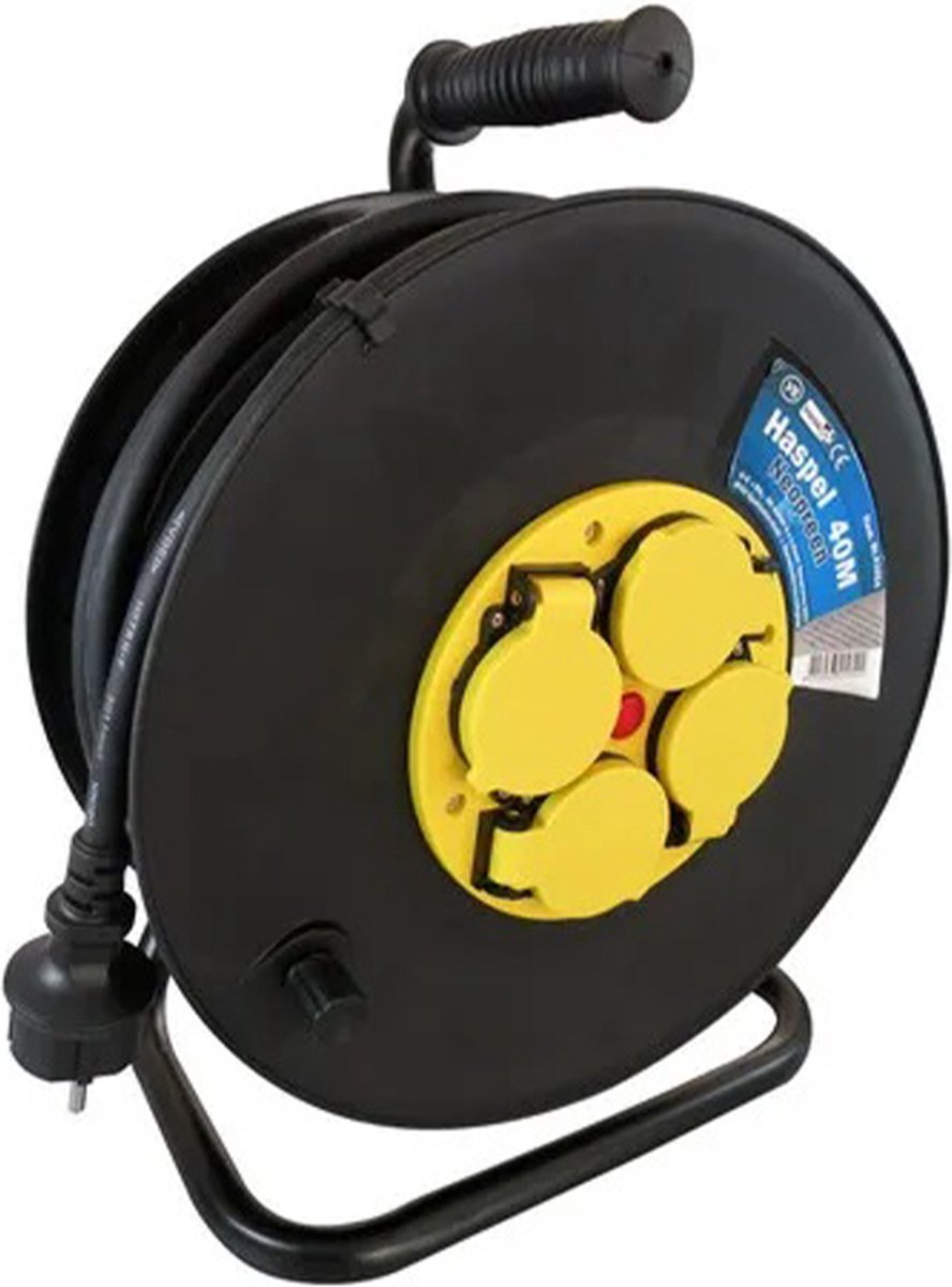 VB 41054 Kabelhaspel 40M 4-Voudig RA Therm. Bev. IP44 3x1,5mm