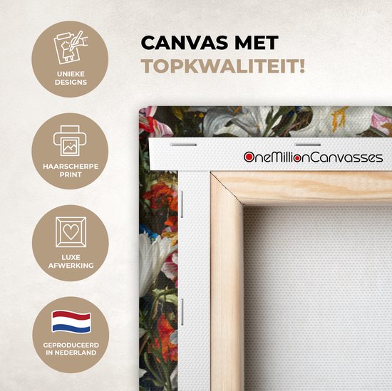 Oude Meesters Canvas - 120x80 - Peinture sur toile - Fleurs - Art - Oude Meesters