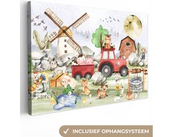 Canvas schilderij - Kinderkamer 60x40 - Kamer decoratie accessoires - Schilderijen voor jongens en meisjes - Wanddecoratie slaapkamer - Kinderschilderijen - Muurdecoratie babykamer - Wanddoek interieur - Woondecoratie - Woonaccessoires