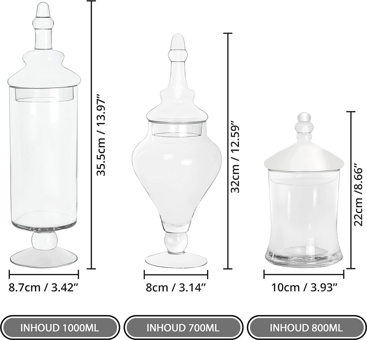Apothekerspot, glas, 7 x 14,5 cm online kopen?| Dille & Kamille