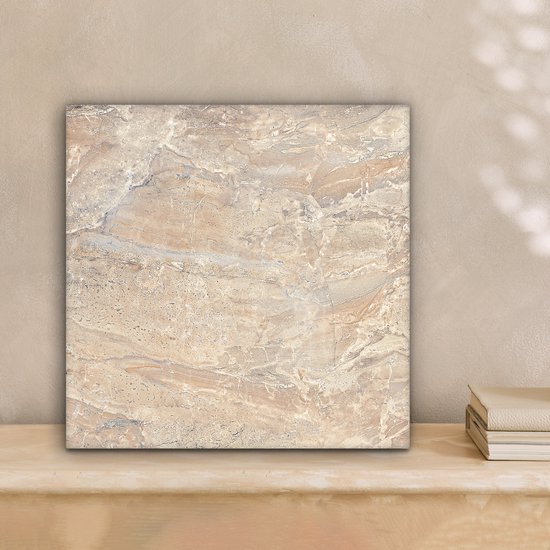 Toile Peinture Marbre - Citron Vert - Sable - Texture - 20x20 cm - Décoration murale