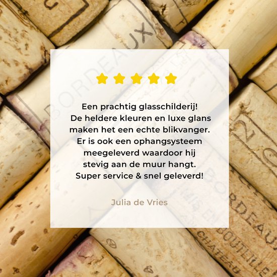 MuchoWow® Peinture sur Verre - Bouchons soigneusement posés - 60x40 cm - Peintures sur Verre Acrylique - Photo sur Glas