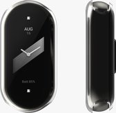 kwmobile 2x hoes geschikt voor Xiaomi Mi Band 8 hoesje - Cover van silicone - Hoesje voor activity tracker - In transparant / zwart