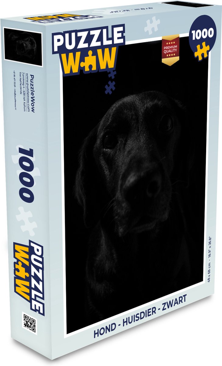 Puzzel Hond - Huisdier - Zwart - Legpuzzel - Puzzel 1000 stukjes volwassenen