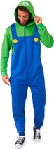 OppoSuits Luigi Onesie - Nintendo Jumpsuit - Kleding voor Luigi Outfit - Thema Huispak - Carnaval - Blauw - Maat: L