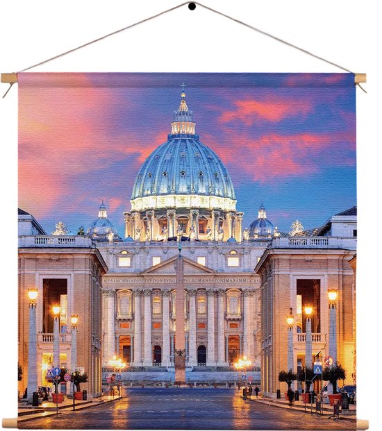 Textielposter Het Vaticaan Vierkant M (30 X 30 CM) - Wandkleed - Wanddoek - Wanddecoratie