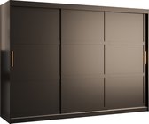 Zweefdeurkast Kledingkast met 3 schuifdeuren Garderobekast slaapkamerkast Kledingstang met planken (LxHxP): 250x200x60 cm - Rumble I (Zwart, 250)