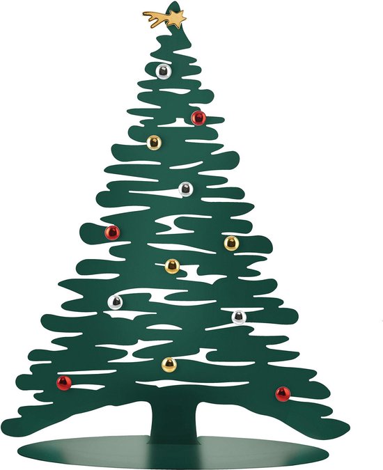 Alessi-Bark-Kerstboom-Groen Metaal-70cm-met 12 magneten.