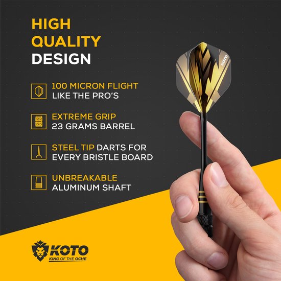 KOTO Brass Multiset - 12 Darts - 23 Gram - Dartpijlen
