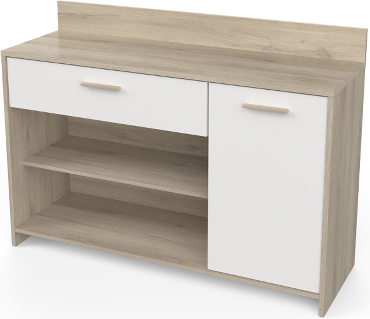 Microgolfkast Romanie-Kronberg eik/mat wit