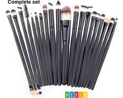 ***Diamond Make Up Kwastenset - 20 delig - Make Up Brush - Make Up Penselenset - Oogschaduw - Kwasten - Zwart - van Heble®***