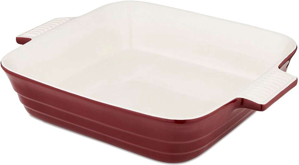 Ovenschaal, 26 x 26 cm, Vierkant, Rood, Keramiek - Barbary & Oak | Foundry