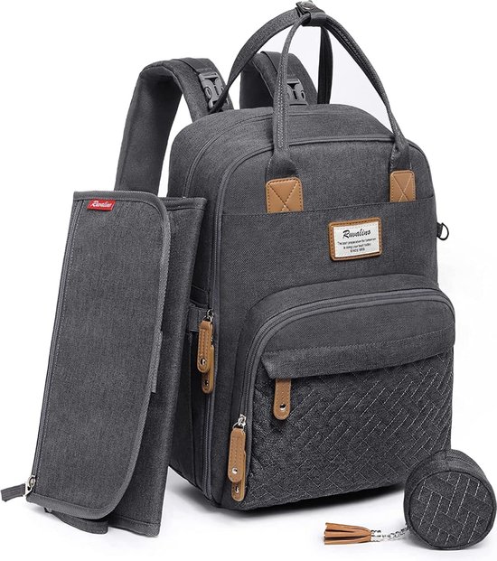 Sac à Dos à Langer Bébé - Grande Capacité 20L, étanche, Avec Table à Langer Pliable Et Port USB, Idéal Voyage Et Poussette