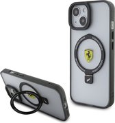 Ferrari Ring Stand Back Case (MagSafe Compatible) - Geschikt voor Apple iPhone 15 (6.1") - Transparant