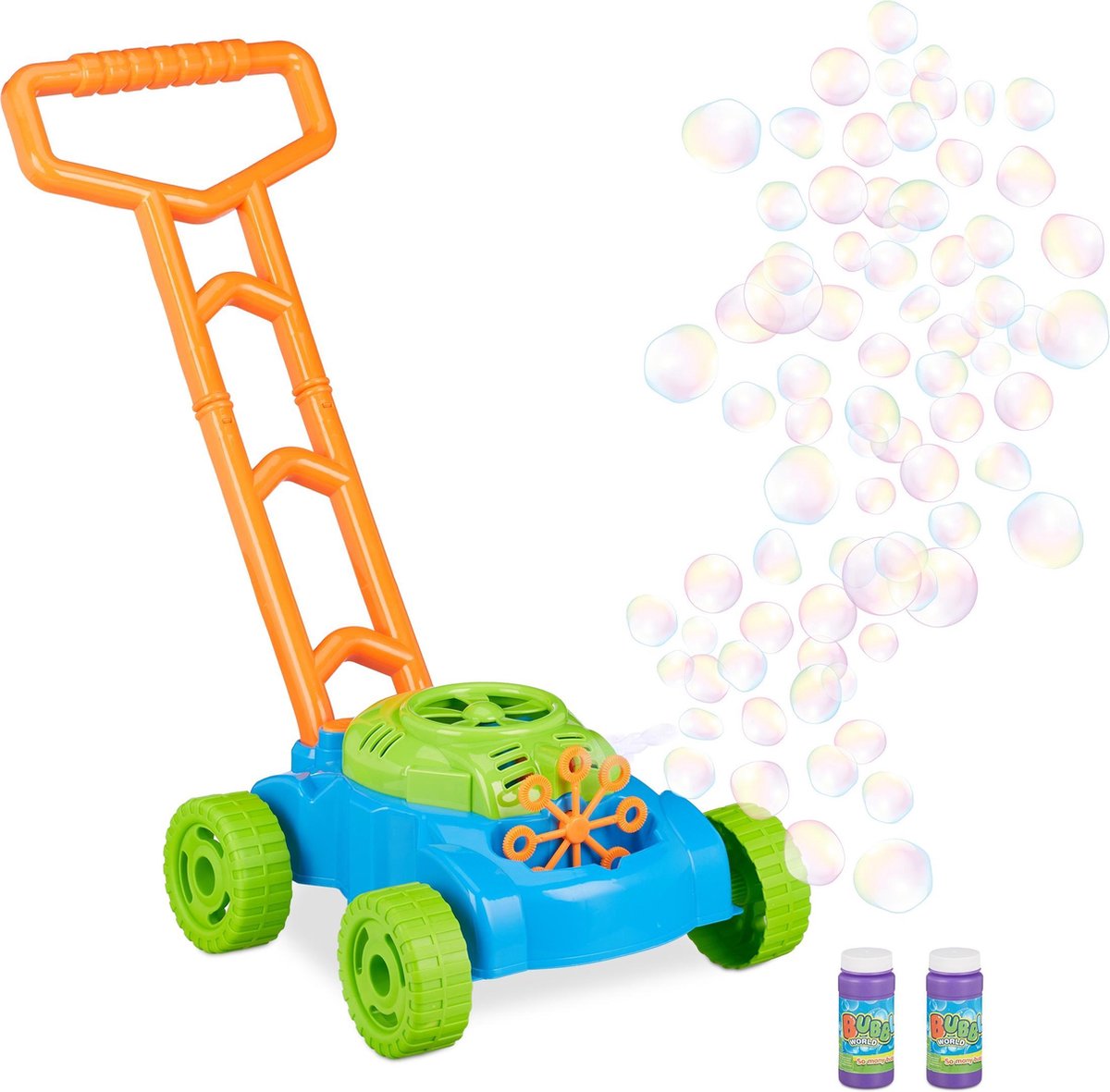Ariko Loopwagen Grasmaaier Met Bellenblaas | Met Een Flesje Sop Bellenblaasmachine Inclusief 3 X Philips Aa Batterijen Ariko Loopwagen Grasmaaier Met Bellenblaas | Met Een Flesje Sop Bellenblaasmachine Inclusief 3 X Philips Aa Batterijen