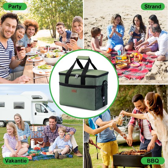 Sac isotherme Packaway à 4 couches - Sac à lunch 30 litres - Vert
