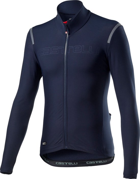 Castelli Maillot de Cyclisme Manches Longues Rain or Shine Homme Blauw - Tutto Nano RoS Jersey Savile Blue - XXL