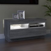 The Living Store Tv-meubel Sonoma Eiken - 80x35x40 cm - LED-verlichting