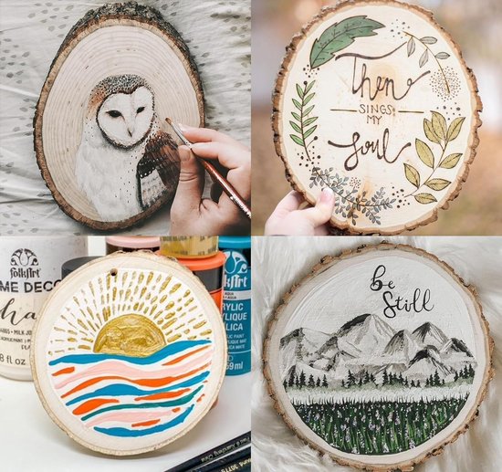 ZEONHEI 40 stuks natuurlijke houten schijven 8-9 cm ronde natuurlijke houten schijven met schors voor kunst, schilderen, kerstdecoratie, knutselen