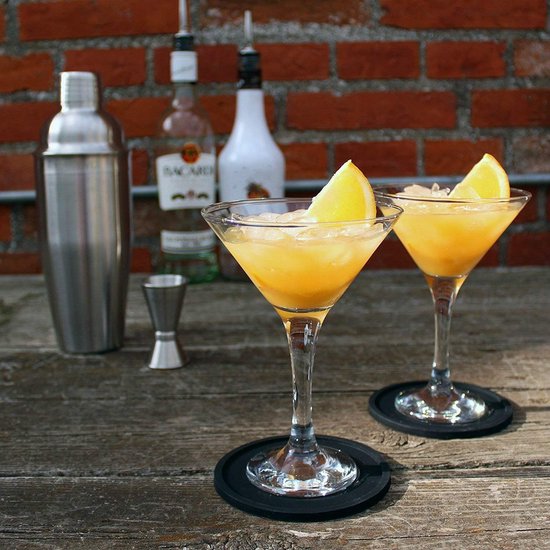 21-delige cocktailset, cocktailshakerset met draaibare standaard, shaker van duurzaam roestvrij staal met accessoires, inclusief zwarte stijlvolle geschenkdoos, barset (zwart
