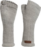 Knit Factory Cleo Gebreide Dames Vingerloze Handschoenen - Handschoenen voor in de herfst & winter - Grijze handschoenen - Polswarmers - Iced Clay - One Size